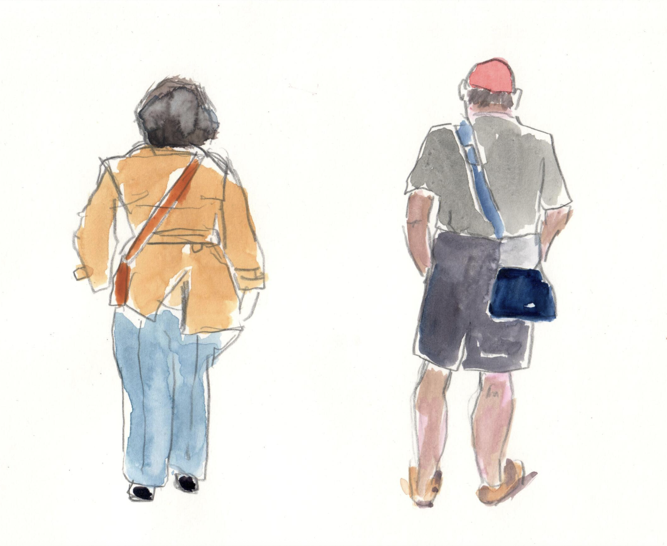 Güde Renken, Palastgäste, XV, Aquarell auf Papier, 2024 © VG Bild-Kunst, Bonn